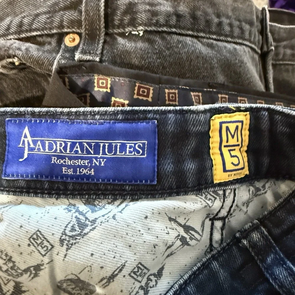 M5 By Meyer AJ ADRIAN JULES Regular Super-Stretch Denim‎ Black Jeans 38x32